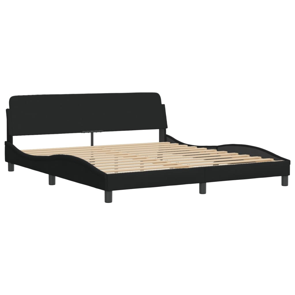 Bed Frame without Mattress Black 183x203 cm King Fabric