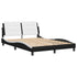 Bed Frame without Mattress Black and White 137x187 cm Double Faux Leather