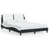 Bed Frame without Mattress Black and White 137x187 cm Double Faux Leather