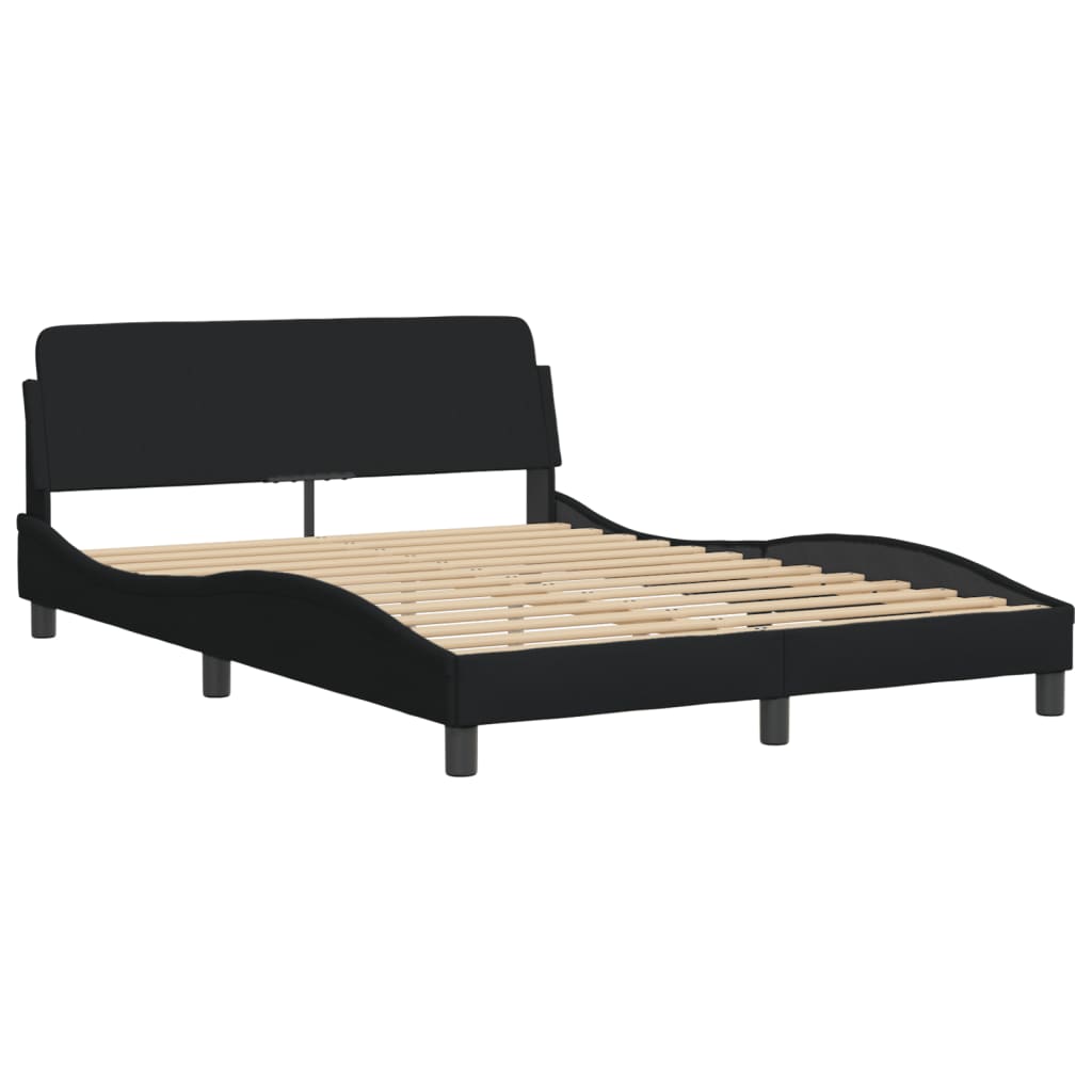 Bed Frame without Mattress Black 137x187 cm Double Fabric