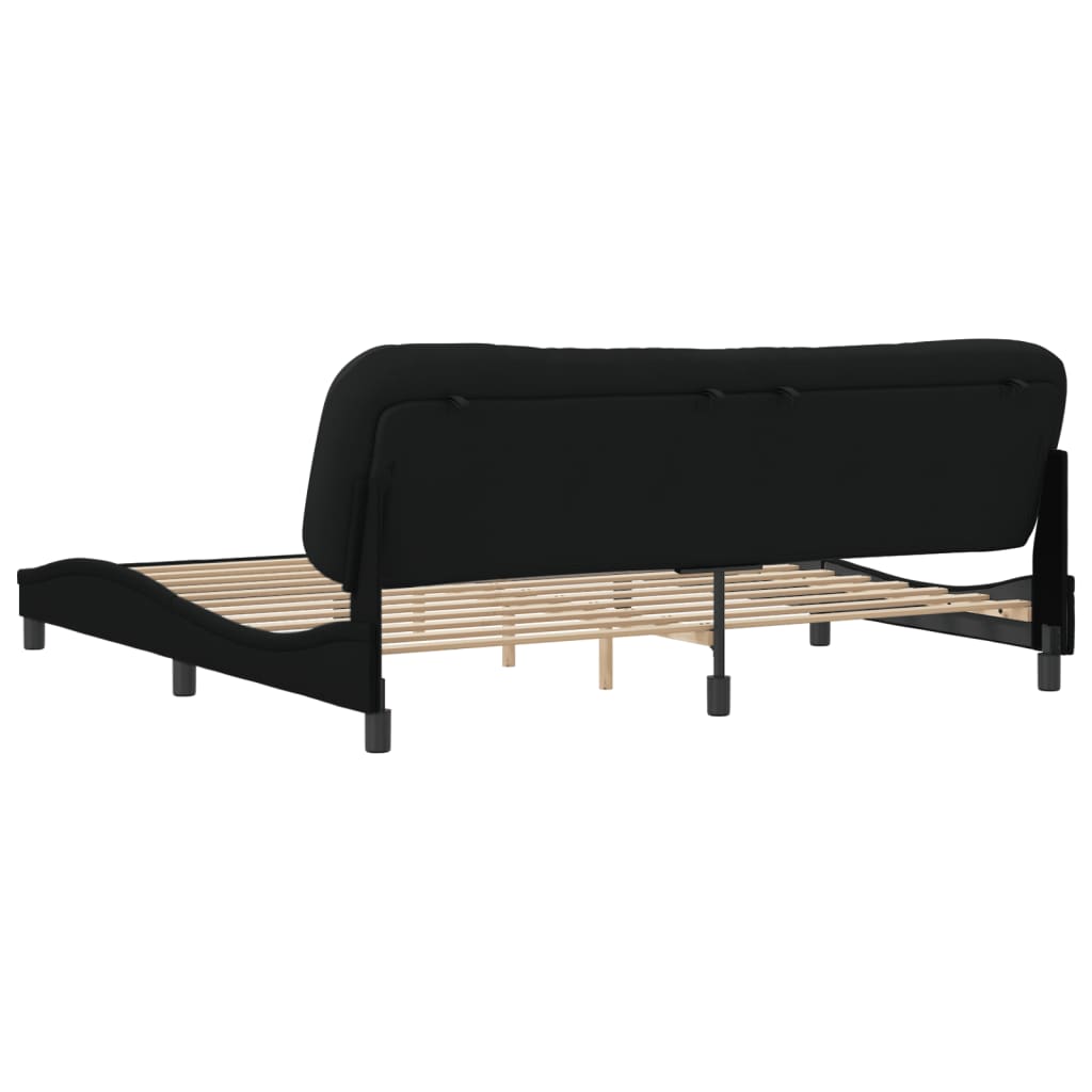 Bed Frame without Mattress Black 183x203 cm King Fabric