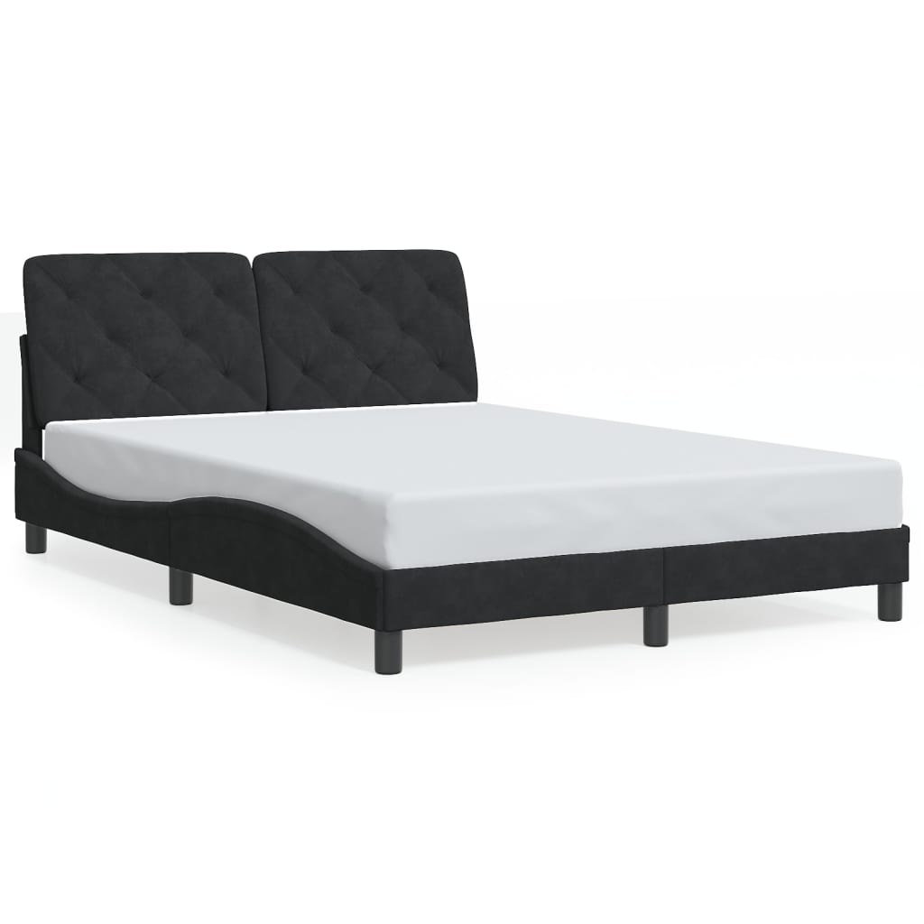 Bed Frame without Mattress Black 137x187 cm Double Velvet