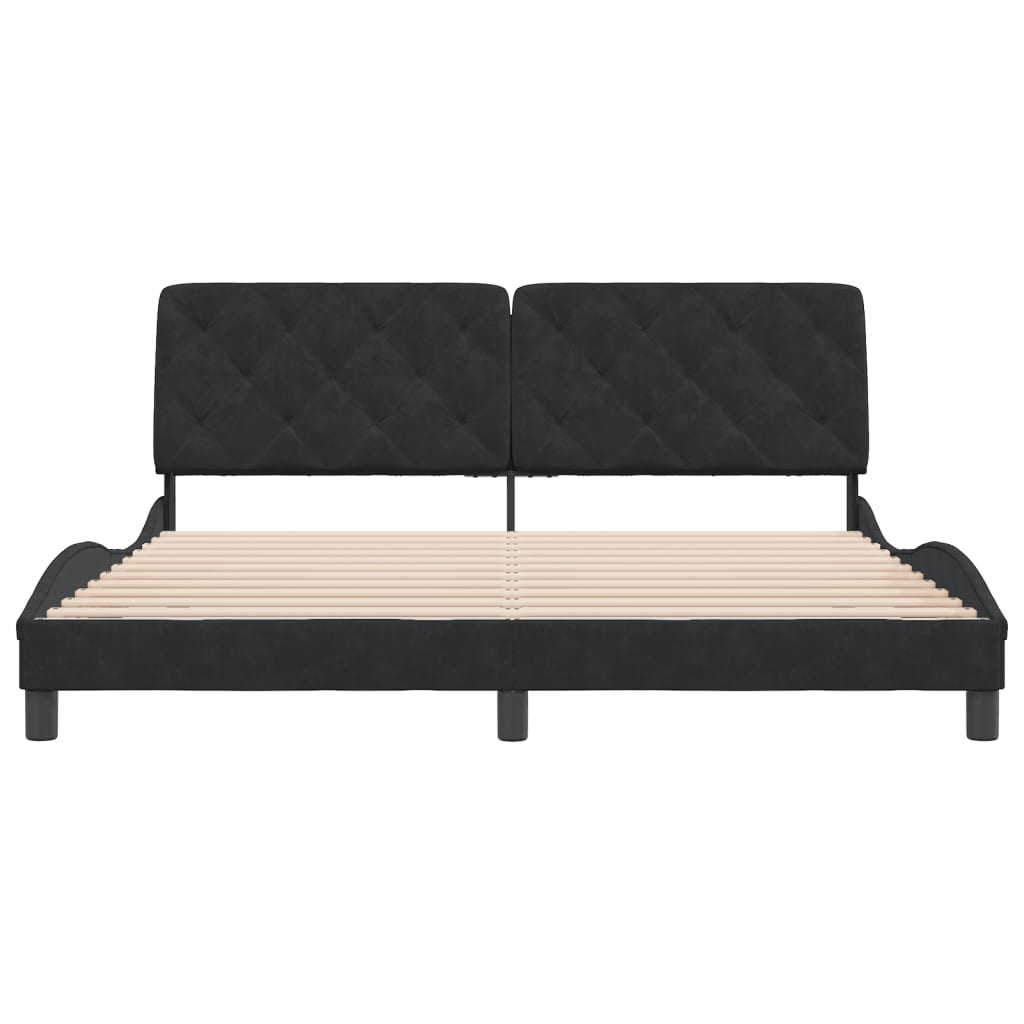 Bed Frame without Mattress Black 183x203 cm King Velvet