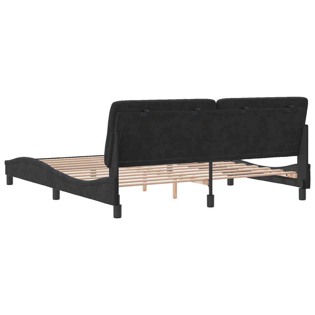 Bed Frame without Mattress Black 183x203 cm King Velvet