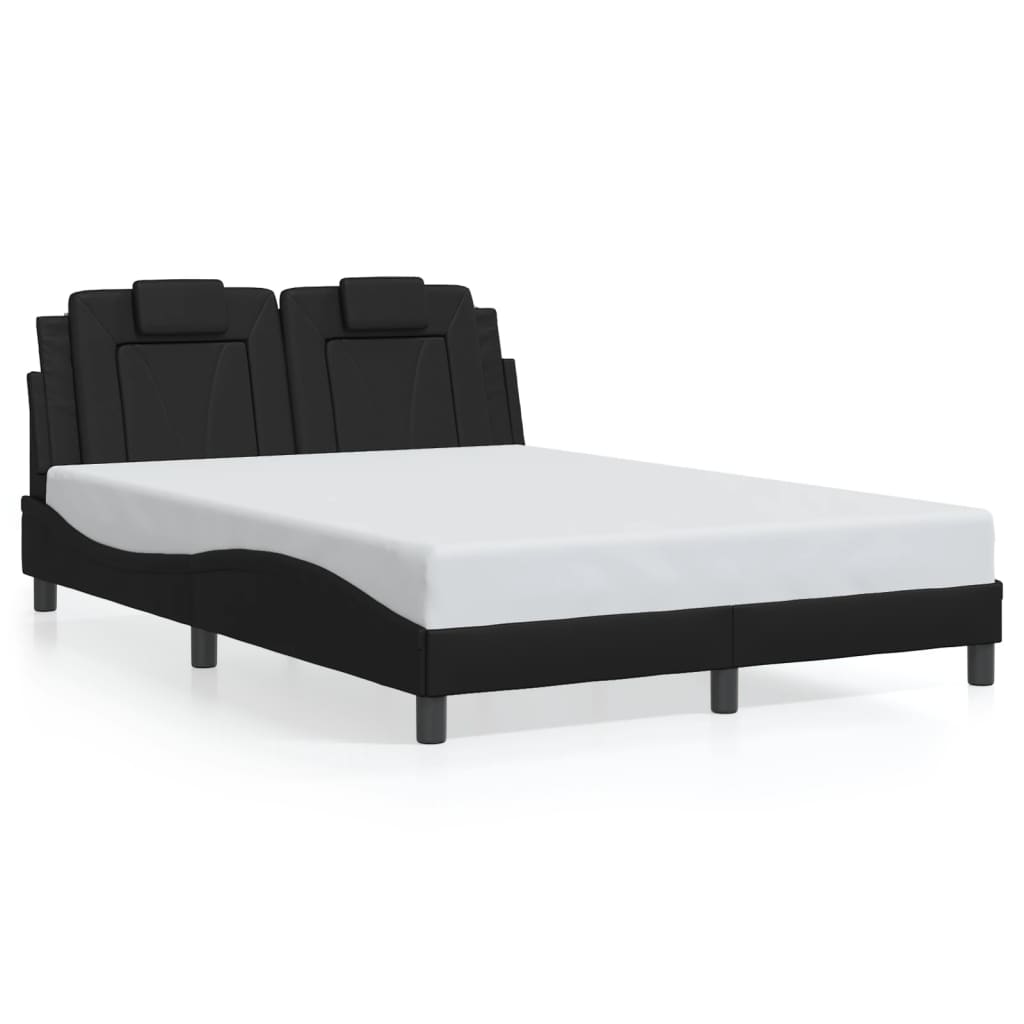 Bed Frame without Mattress Black 137x187 cm Double Faux Leather