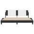 Bed Frame without Mattress Black and White 183x203 cm King Faux Leather