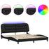 Bed Frame with LED without Mattress Black and White 183x203 cm King