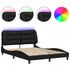 Bed Frame with LED without Mattress Black 137x187 cm Double