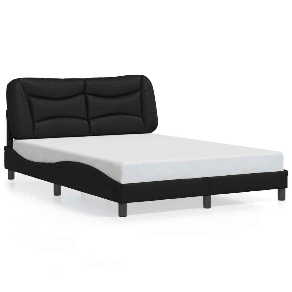 Bed Frame with LED without Mattress Black 137x187 cm Double