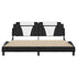 Bed Frame with LED without Mattress Black and White 183x203 cm King