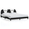 Bed Frame with LED without Mattress Black and White 183x203 cm King