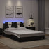 Bed Frame with LED without Mattress Black and White 137x187 cm Double