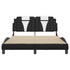 Bed Frame with LED without Mattress Black and White 137x187 cm Double