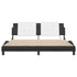 Bed Frame with LED without Mattress Black and White 183x203 cm King