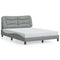 Bed Frame with LED without Mattress Dark Grey 137x187 cm Double Fabric