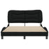 Bed Frame with LED without Mattress Black 137x187 cm Double Fabric