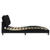 Bed Frame with LED without Mattress Black 137x187 cm Double Fabric