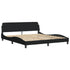 Bed Frame with LED without Mattress Black 183x203 cm King Fabric