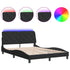 Bed Frame with LED without Mattress Black 137x187 cm Double Velvet