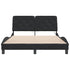 Bed Frame with LED without Mattress Black 137x187 cm Double Velvet