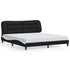 Bed Frame with LED without Mattress Black and White 183x203 cm King