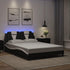 Bed Frame with LED without Mattress Black and White 137x187 cm Double