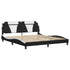 Bed Frame with LED without Mattress Black and White 183x203 cm King