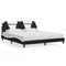 Bed Frame with LED without Mattress Black and White 183x203 cm King