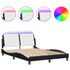 Bed Frame with LED without Mattress Black and White 137x187 cm Double