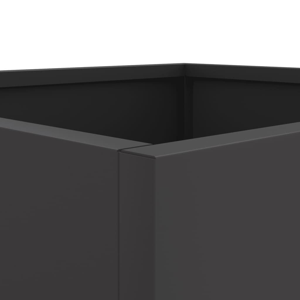 Planters 2 pcs Black 49x47x46 cm Steel