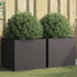 Planters 2 pcs Black 49x47x46 cm Steel