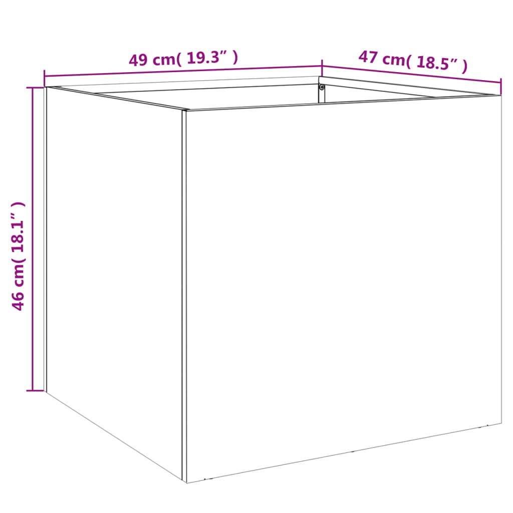 Planter Silver 49x47x46 cm Stainless Steel