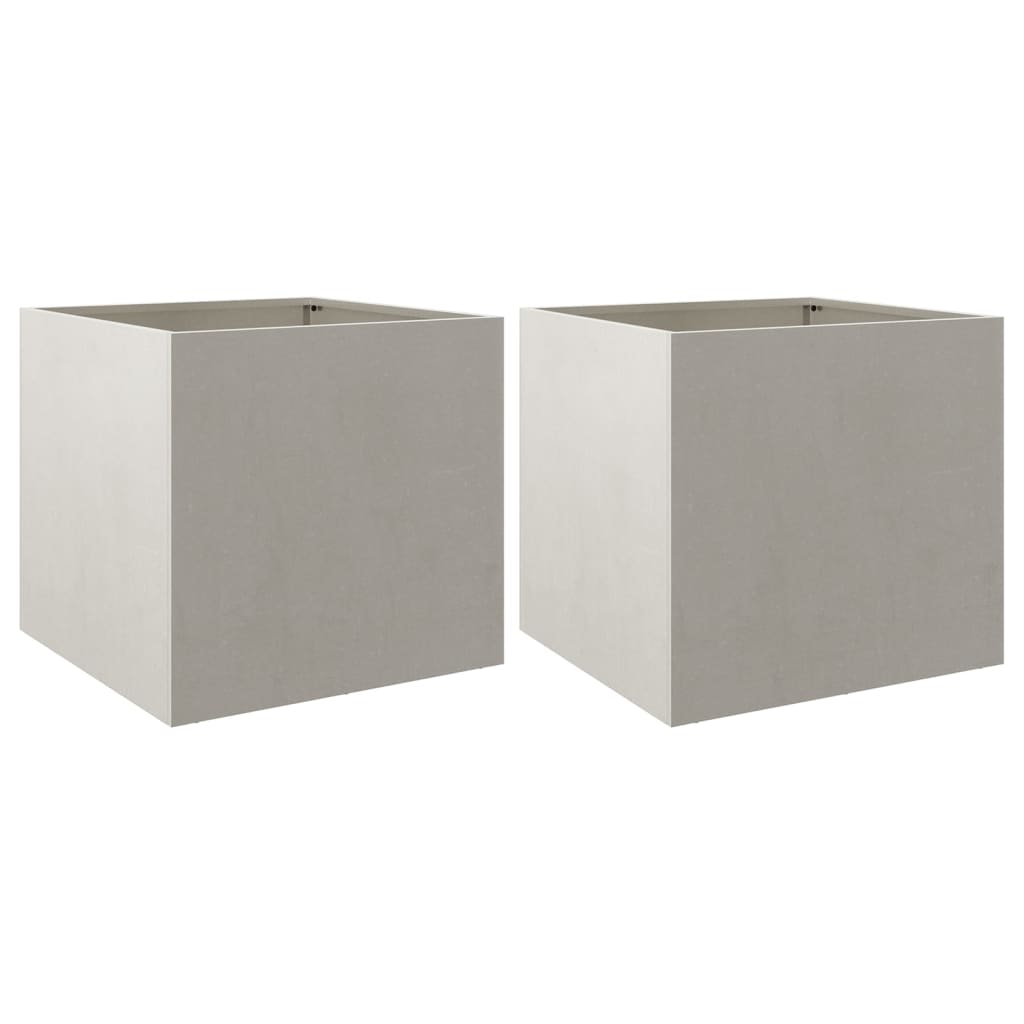 Planters 2 pcs Silver 49x47x46 cm Stainless Steel