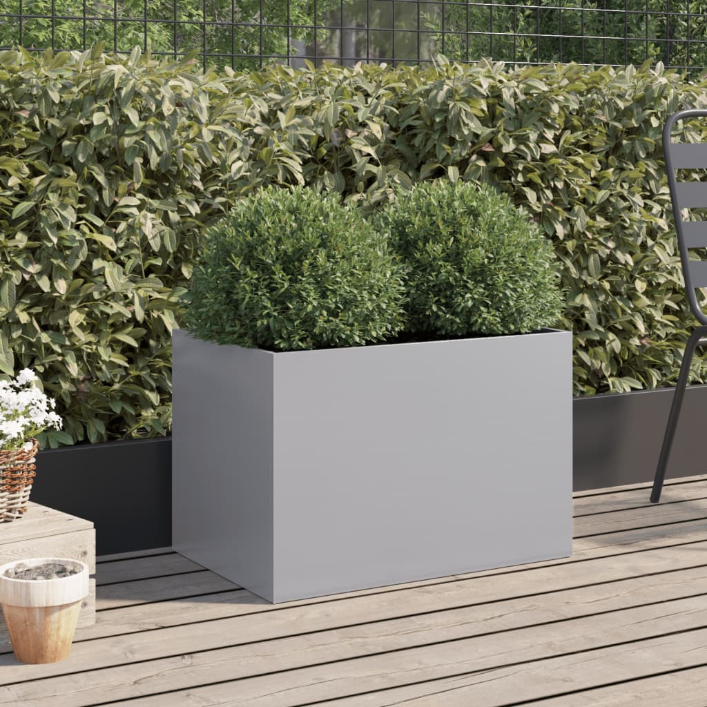 Planter Silver 62x40x39 cm Galvanised Steel