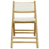 4 Piece Folding Bistro Chairs with Cream White Cushions Bamboo