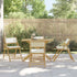 4 Piece Folding Bistro Chairs with Cream White Cushions Bamboo