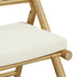 6 Piece Folding Bistro Chairs with Cream White Cushions Bamboo