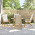 4 Piece Folding Garden Reclining Chairs with Cream White Cushions Bamboo