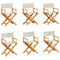 6 pcs Folding Garden Chairs Cream White Fabric