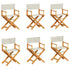 6 pcs Folding Garden Chairs Cream White Fabric