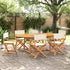 6 pcs Folding Garden Chairs Cream White Fabric