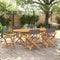 6 pcs Folding Garden Chairs Dark Grey Fabric