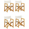 4 pcs Folding Garden Chairs Cream White Fabric