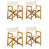 4 pcs Folding Garden Chairs Cream White Fabric