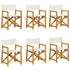 6 pcs Folding Garden Chairs Cream White Fabric