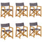 6 pcs Folding Garden Chairs Dark Grey Fabric