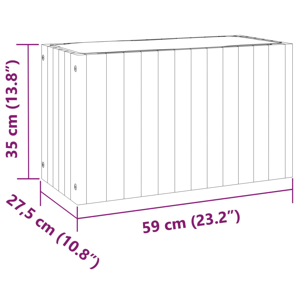 Garden Planter 59x27.5x35 cm Solid Wood Acacia