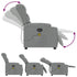 Massage Recliner Chair Light Grey Fabric