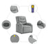 Massage Recliner Chair Light Grey Fabric