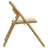 2 Piece Folding Bistro Chairs with Cream White Cushions Bamboo